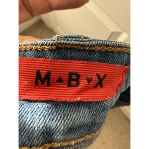 MBX Slim Fit Jeans Mens 36x30 Blue Distressed Faded Straight Denim